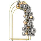 Metal Arch Backdrop Stand Set of 3, 7/6.5/6 ft Wedding Arch Frame, Balloon Backdrop Arch Stand Set for Birthday Party, Bridal Shower, Graduation, Ceremony, Banquet Decorations, Gold