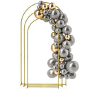 Metal Arch Backdrop Stand Set of 3, 7/6.5/6 ft Wedding Arch Frame, Balloon Backdrop Arch Stand Set for Birthday Party, Bridal Shower, Graduation, Ceremony, Banquet Decorations, Gold