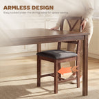 Set of 4 Dining Chairs, Upholstered X-Back Dining Room Chairs with Rubberwood Legs and Padded Seat for Kitchen, Walnut