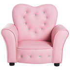 Kids Sofa Toddler Tufted Upholstered Sofa Chair Princess Couch Furniture with Diamond Decoration for Preschool Child, Pink