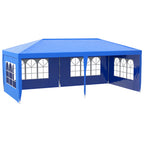 9.6' x 19' Large Party Tent, Outdoor Event Shelter, Gazebo Canopy with 4 Removable Window Sidewalls for Weddings, Picnics, Blue