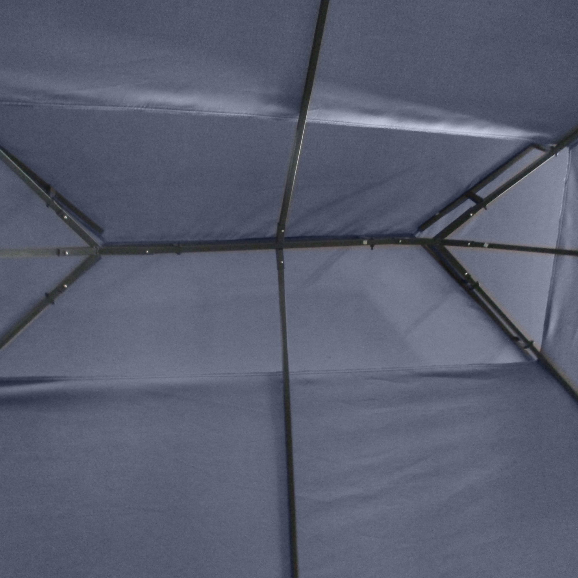 10' x 13' Patio Gazebo, Double Roof Outdoor Gazebo Canopy Shelter with Screen Decorate Corner Frame, for Garden, Lawn, Backyard and Deck, Gray