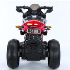 3-Wheel 12V Kids Electric Ride-On Motorcycle with Training Wheels and Headlight, Motorbike with MP3/USB, 43.5'' L x 23.5'' W x 29'' H, Red