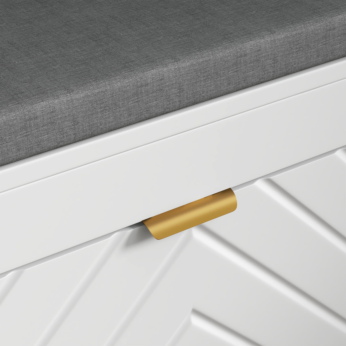 Narrow Storage Bench, Upholstered Entry Way Bench, Shoe Rack Bench with 2 Flip Drawers, 2 Vents for 8 Pairs of Shoes