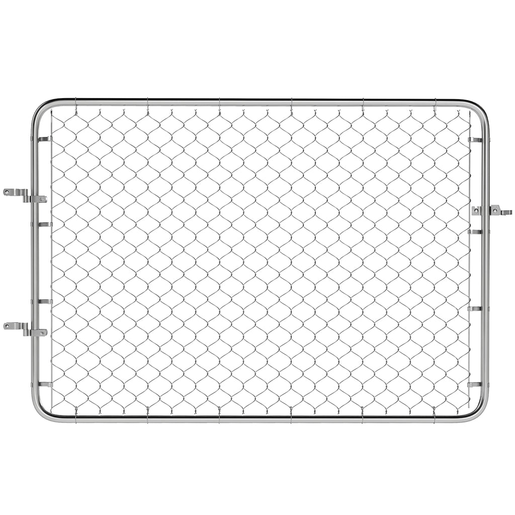 Garden Gate Chain Link Fence Gate, Galvanized Steel Garden Door for Yard Entrance Way, 47.2 x 70.9 in., Silver
