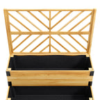 2 Tier Trellis Planter, Wooden Raised Garden Bed, Natural