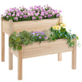 Raised Garden Bed, 2-Tier Wood Planter Stand Plant Grow Box, 34"x34"x28"