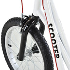 Youth Scooter Kick Scooter for Kids 5+ with Adjustable Handlebar Front and Rear Dual Brakes Inflatable Wheels, White