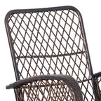 Rattan Porch Rocker w/ Plush Cushion, Gray
