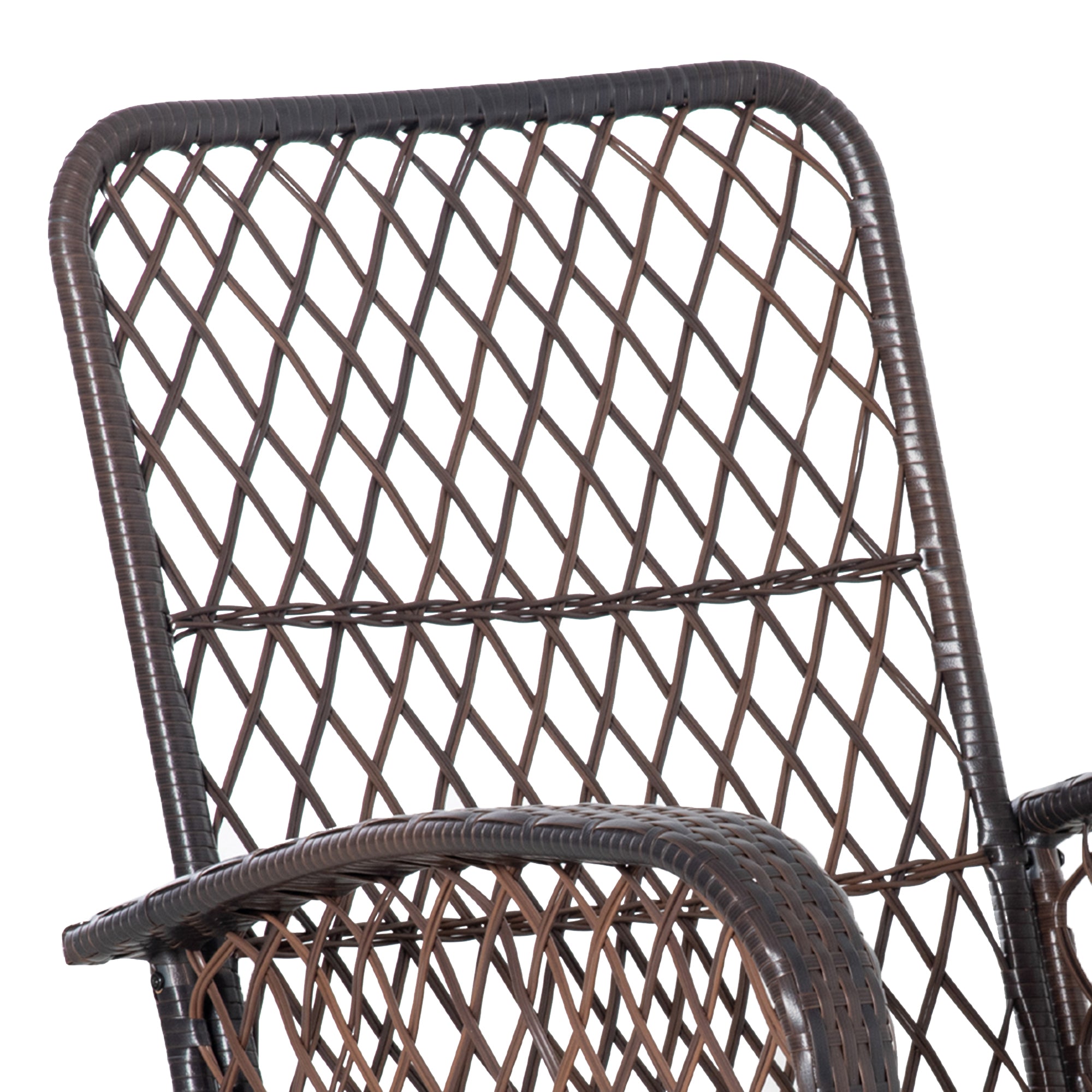 Rattan Porch Rocker w/ Plush Cushion, Gray