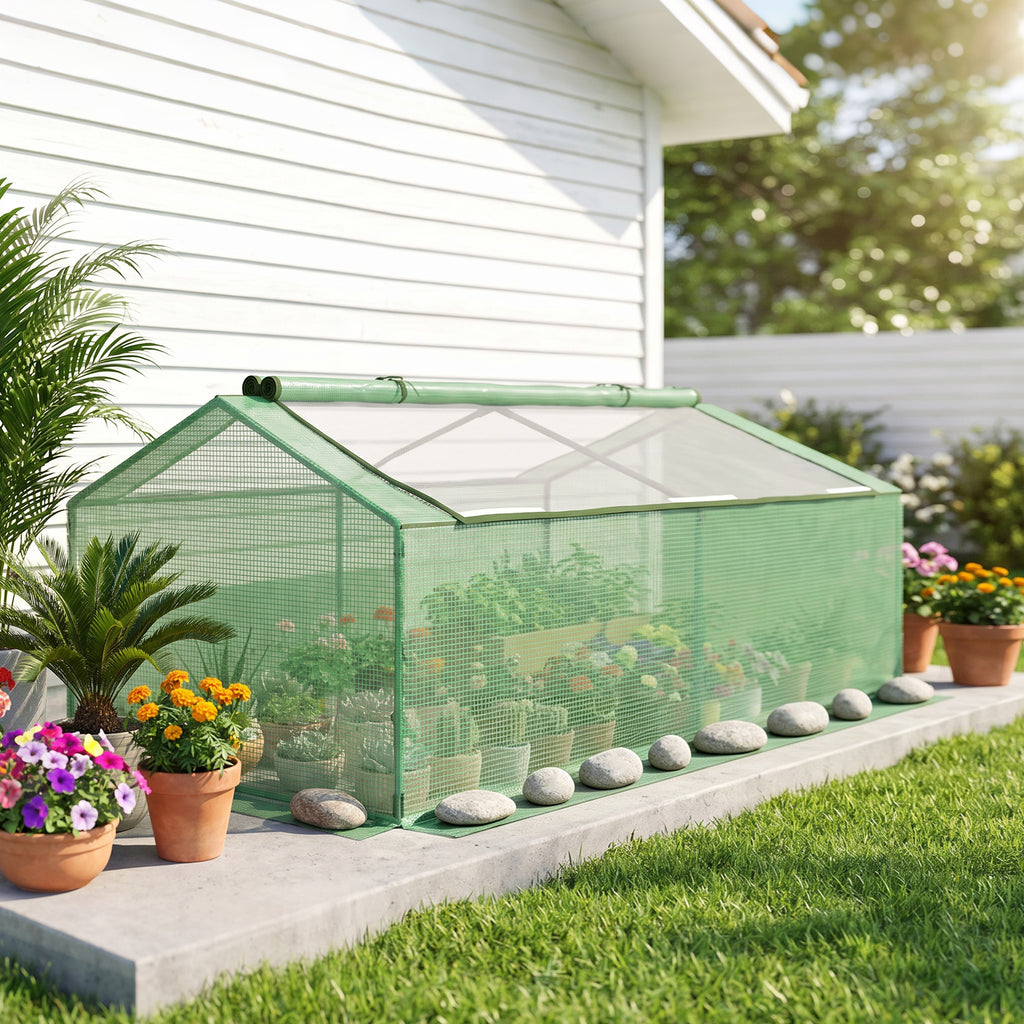 71" x 36" x 28" Mini Greenhouse Portable Hot House for Plants with Large Zipper Windows for Outdoor, Indoor, Garden, Green