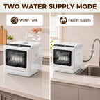 Countertop Dishwasher, Portable Mini Dishwasher with 1.6 Gal Built-in Water Tank, 5 Washing Programs, Air-Dry Function