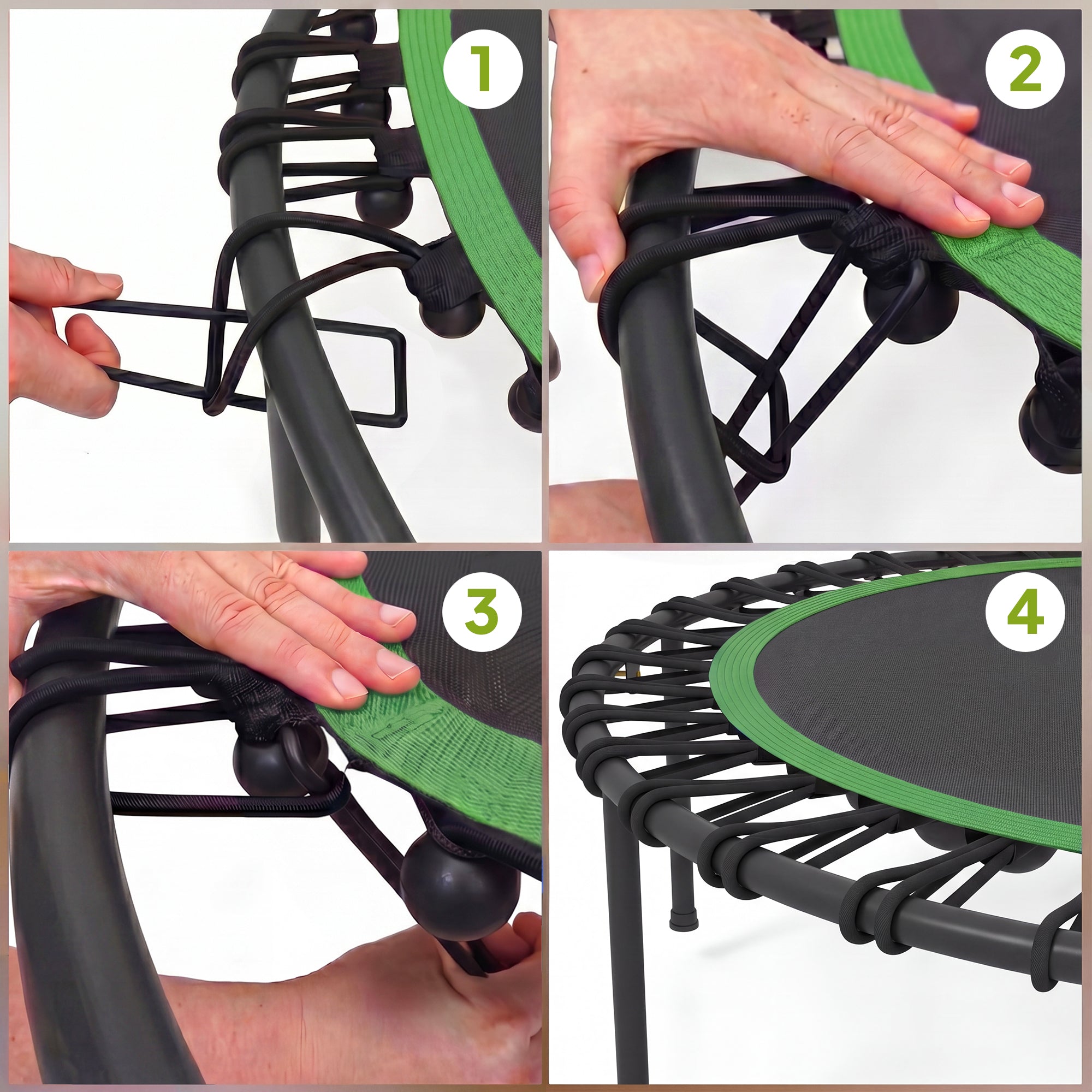 45" Rebounder Trampoline for Adults, Foldable Mini Trampoline with Adjustable Handle Bar for Indoor Outdoor, Green