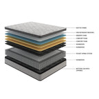 12" Queen Diamond Innerspring Hybrid Mattress with Cooling Gel Memory Foam, Pressure Relief, Motion Isolation, 80" L x 60" W x 12" H, Gray