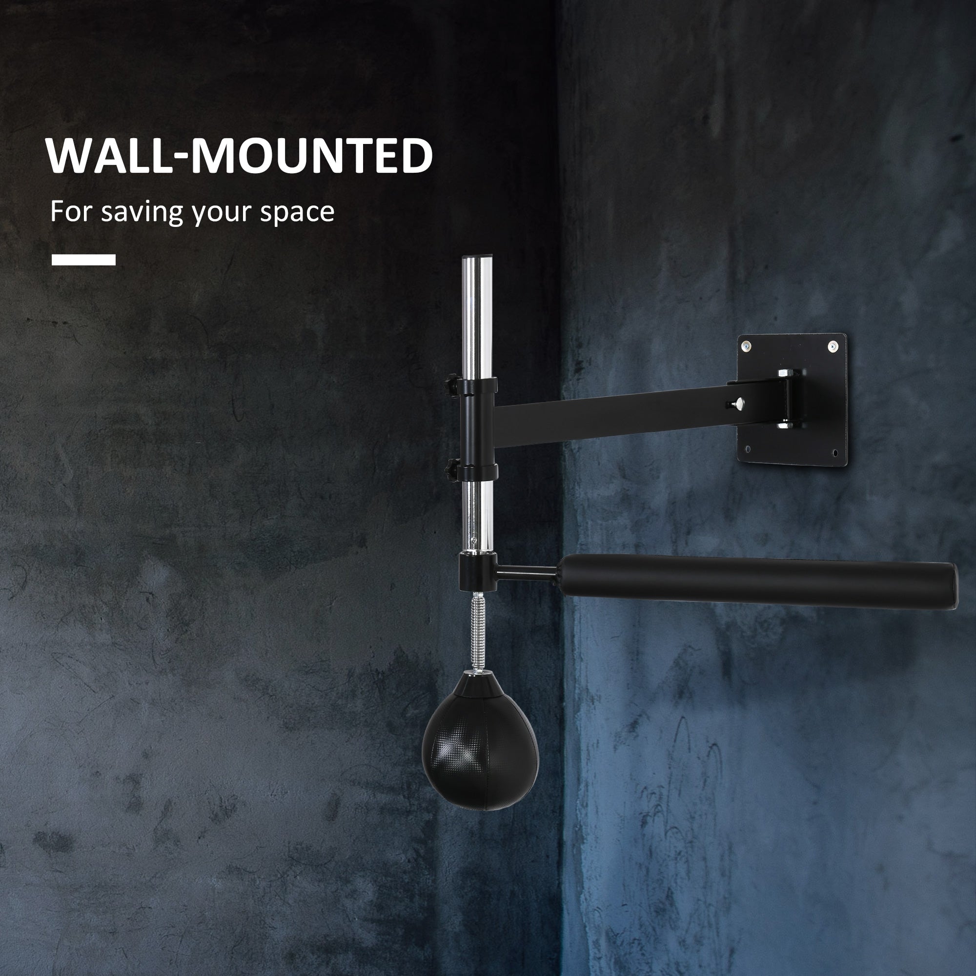 Lightweight Fast-Reflexes Speed Bag Boxing Punching Bag Wall Mount Height Adjustable, MMA, Martial Arts, and Boxing Equipment for Training at Home, Heavy-Duty, 9" H x 7" Dia.