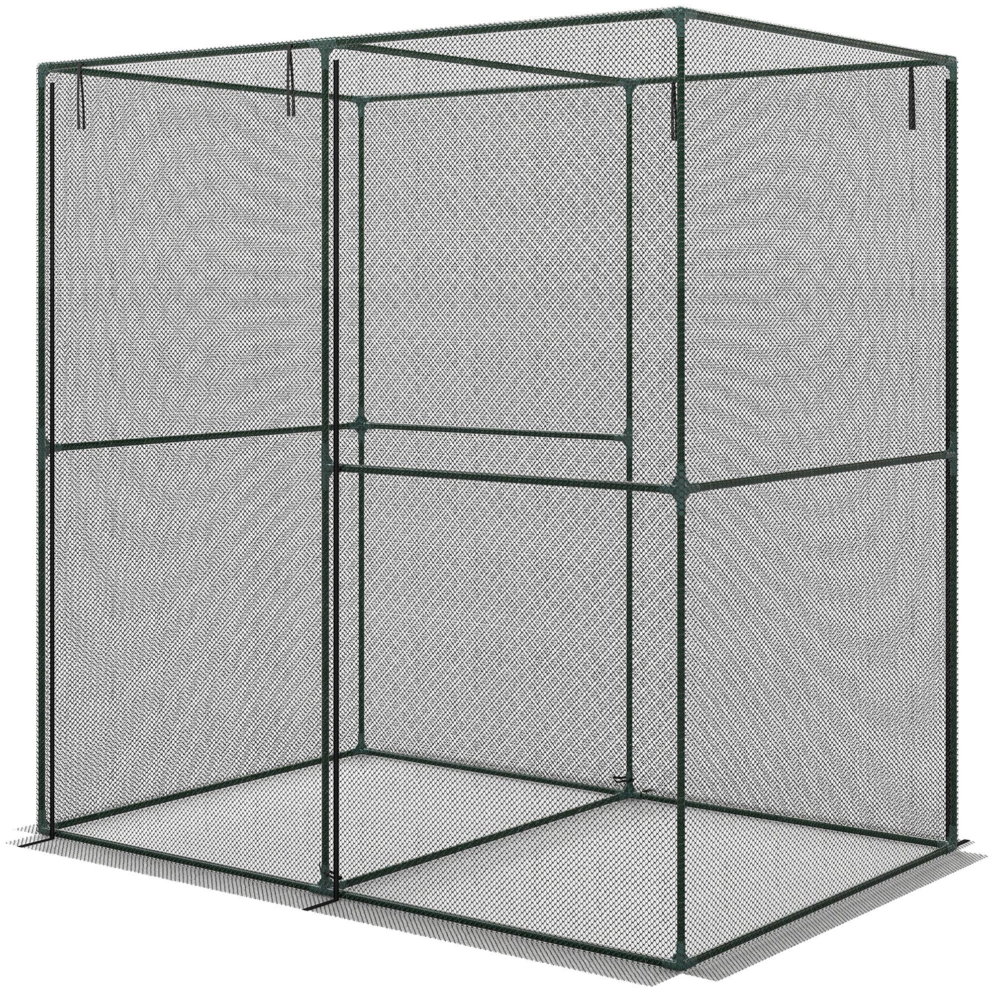 6' x 4' x 6' Crop Cage, Plant Protection Tent with Zippered Doors for Vegetable Garden, Backyard, Black