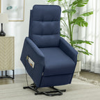 Power Lift Chair for Elderly, Fabric Recliner Sofa with Remote Control, Side Pockets, Quick Assembly, Deep Blue