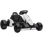 24V Electric Go Kart with Dual 150W Motors, Adjustable Seat & 11.2MPH High Speed, Slow Start, 5-Point Harness, White