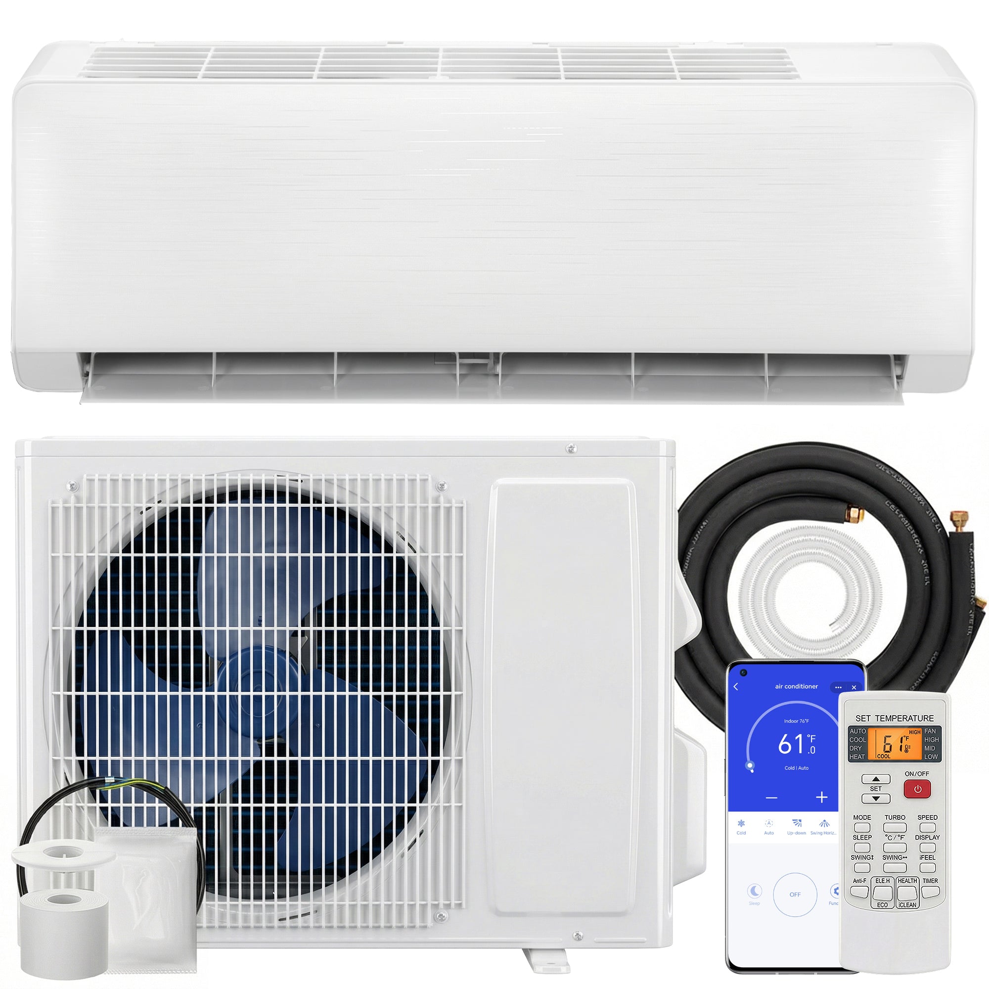 12000 BTU Mini Split Air Conditioner, 22 SEER2 115V WIFI Enabled Inverter AC Unit Cools up to 750 Sq.Ft
