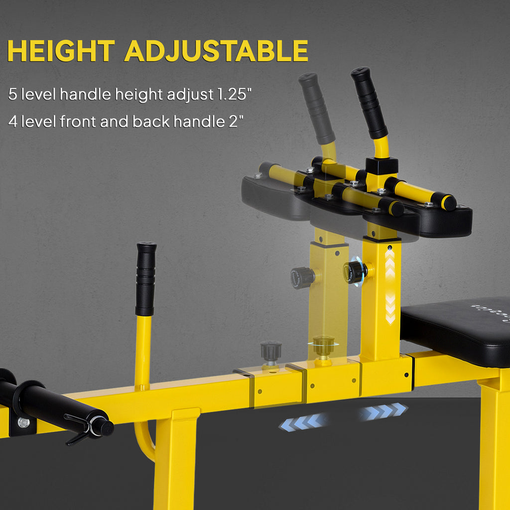 Adjustable Steel Seated Calf Raise Exercise Strength Training Gym Equipment, Yellow