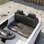 Licensed Ride On Police Car for Kids with 2 Seater, Remote, Suspension, Flashing Lights, Siren for Ages 3-6, White