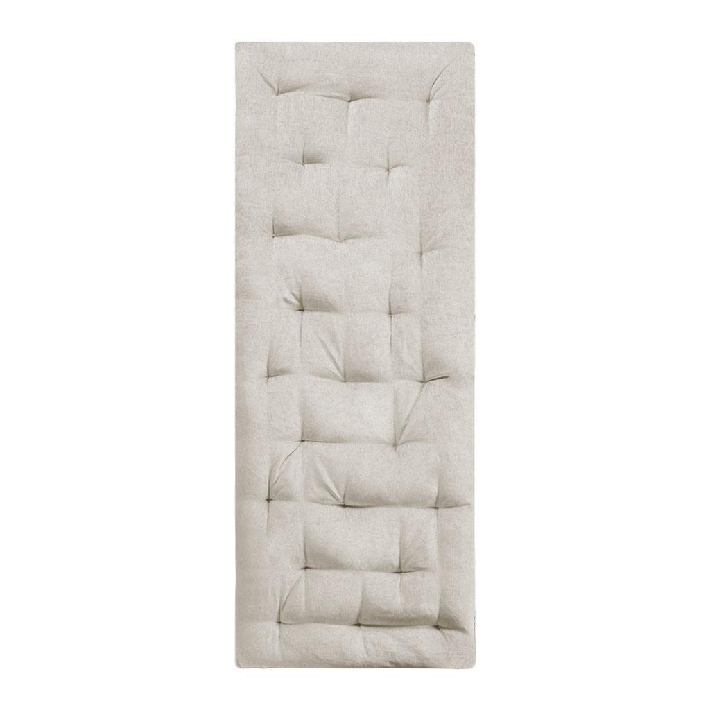 Lightweight Poly Chenille Floor Pillow with All-Over Tufted Detailing, Minimalist Lounger Cushion for Bedroom, Study, 74" L x 27" W x 3" H, Ivory