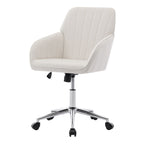 Adjustable Ergonomic Swivel Chair with Memory Foam Cushion and Lumbar Support, Office Chair with Silver Base, 25" L x 23" W x 38" H, Beige