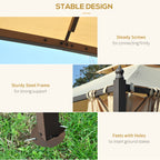 10' x 10' Steel Outdoor Patio Gazebo with Polyester Privacy Curtains, Two-Tier Roof for Air, Large Design