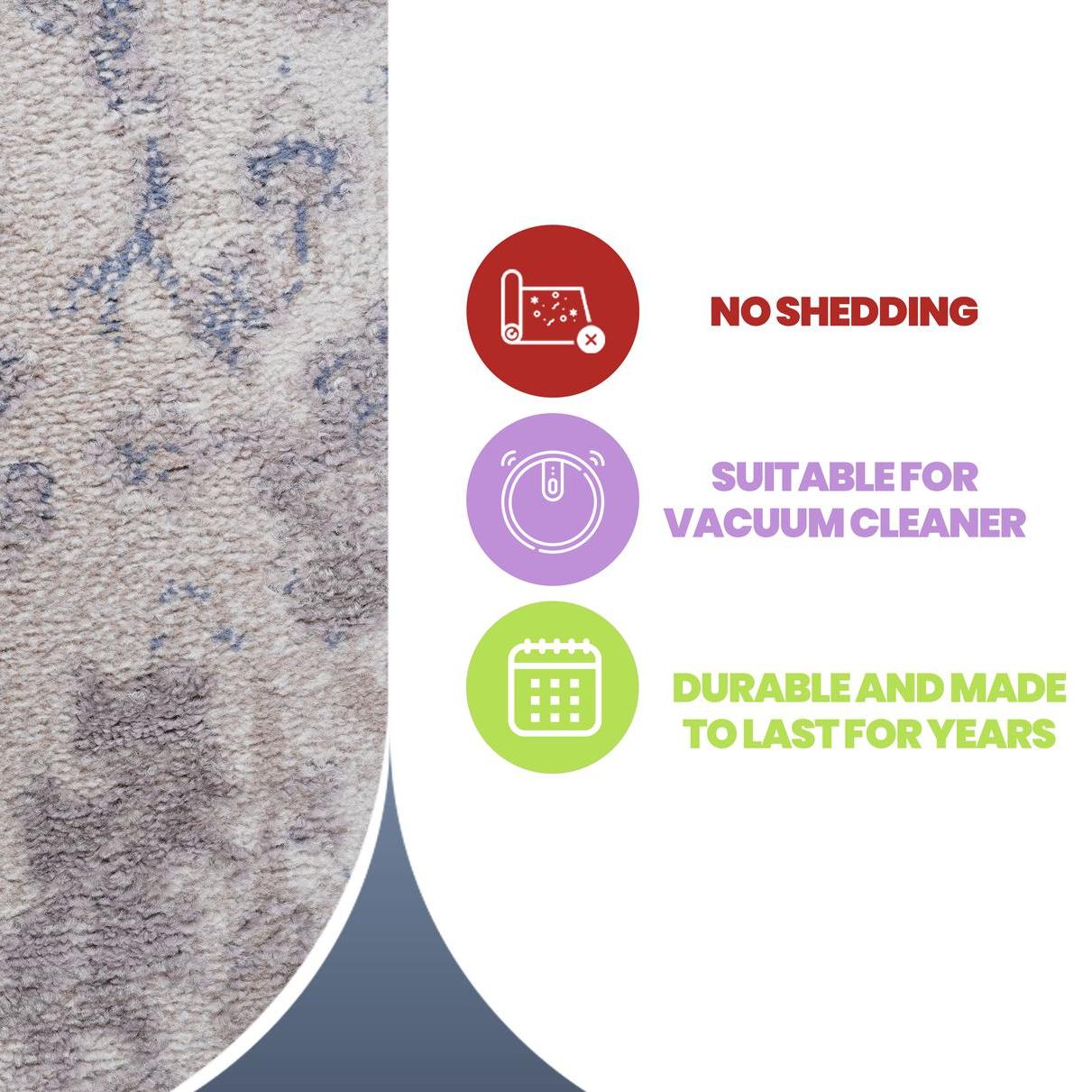 Naar 8x10 Stain-Resistant Area Rug with Cotton Backing, Medium Pile Height, Kid and Pet-Friendly Carpet, 120" L x 93" W x 0.3" H, Brown+Beige