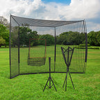 Softball and Baseball Net with Strike Zone, Tee, Caddy, and Portable Carry Bag for Pitching and Hitting Training