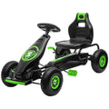 Ergonomic Pedal Go Kart Kids Ride-on Toy with Tough, Wear-Resistant Tread for Boys & Girls, Ages 5-12, Green