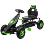 Ergonomic Pedal Go Kart Kids Ride-on Toy with Tough, Wear-Resistant Tread for Boys & Girls, Ages 5-12, Green