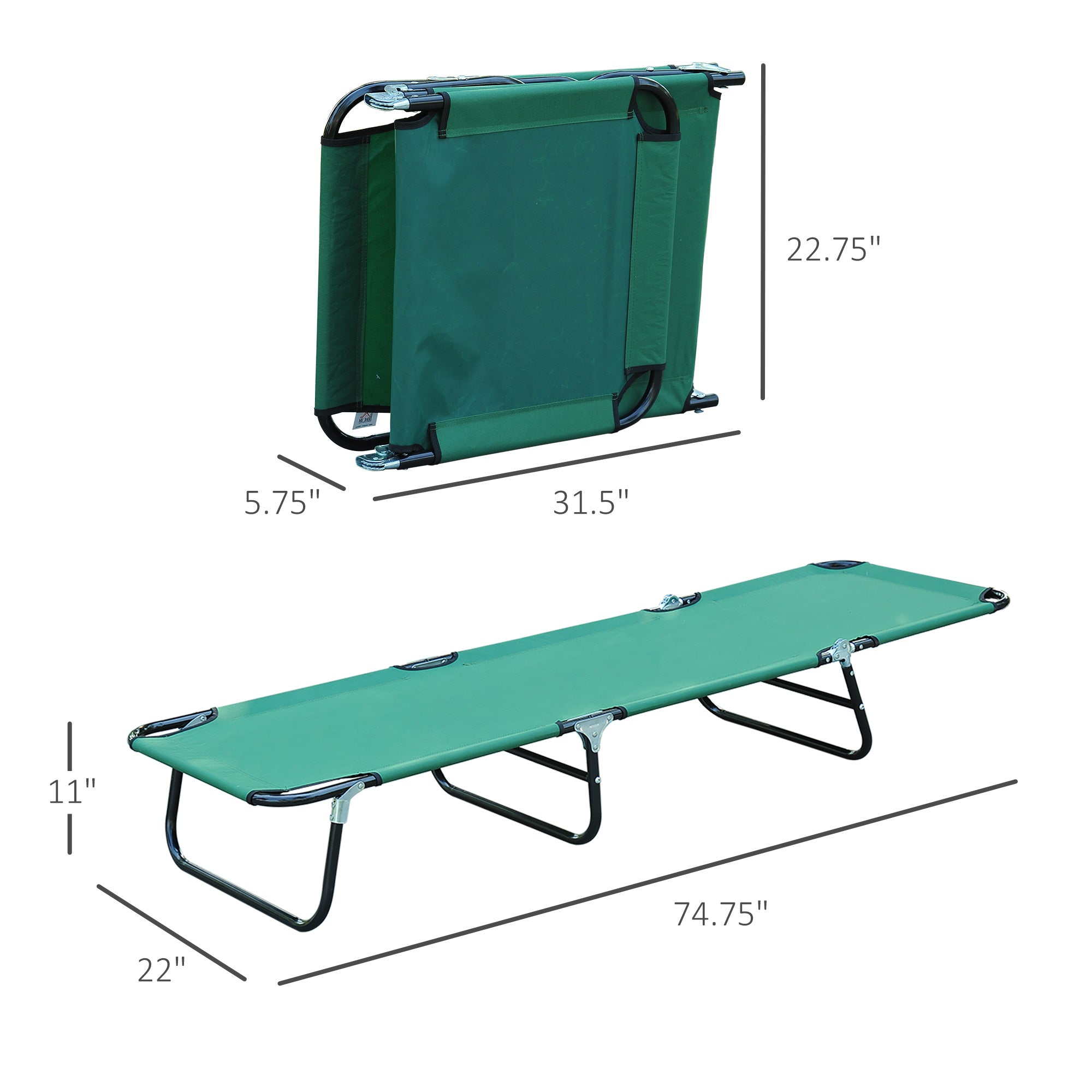 Folding Patio Lounge Chair, Outdoor Sun Tanning Chair, 5-level Adjustable Back, Chaise Pool Breathable Chair with Steel Frame, for Beach, Yard, Green