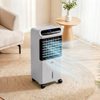 3-In-1 Ice Cooling Fan, Mobile Evaporative Air Cooler with Remote, Timer, Oscillating for Home Office, Bedroom, Gray