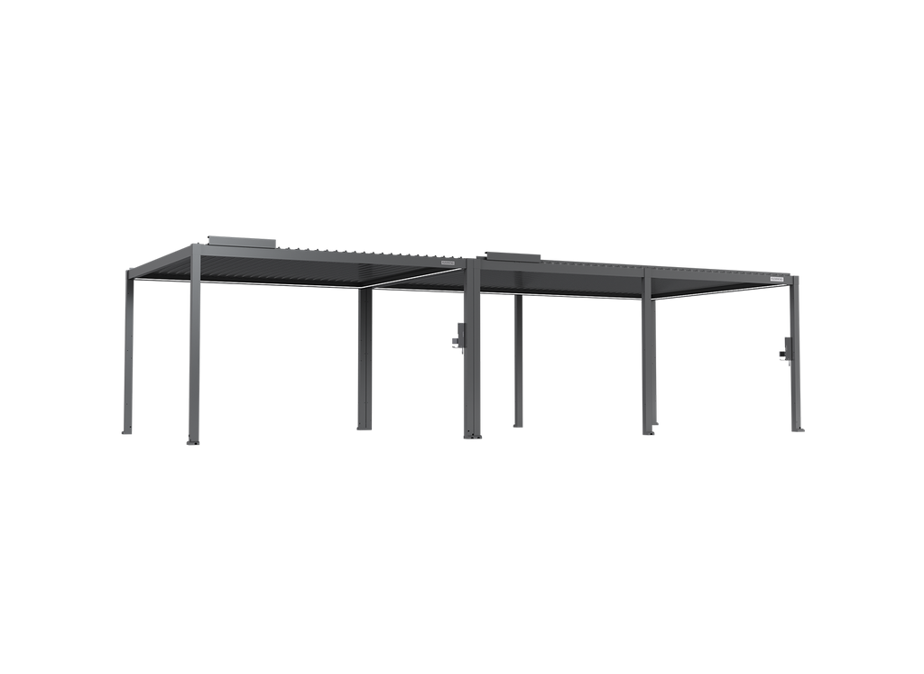 POWER+ Gen 2 Motorized Pergola — 13'L x 33'W Gray 6063-T5 Aluminum with Motorized Louvers