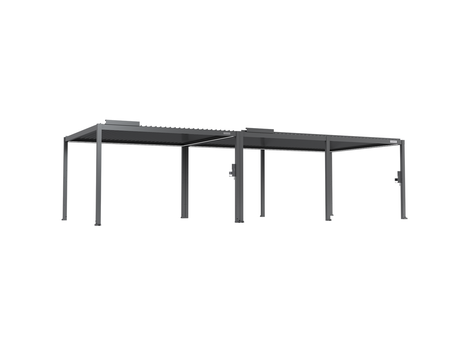POWER+ Gen 2 Motorized Pergola — 13'L x 33'W Gray 6063-T5 Aluminum with Motorized Louvers