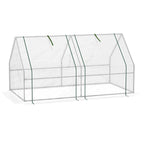 Portable Mini Greenhouse, Outdoor Garden with Large Zipper Doors and Water/UV PE Cover, 5.9' x 3' x 3', White