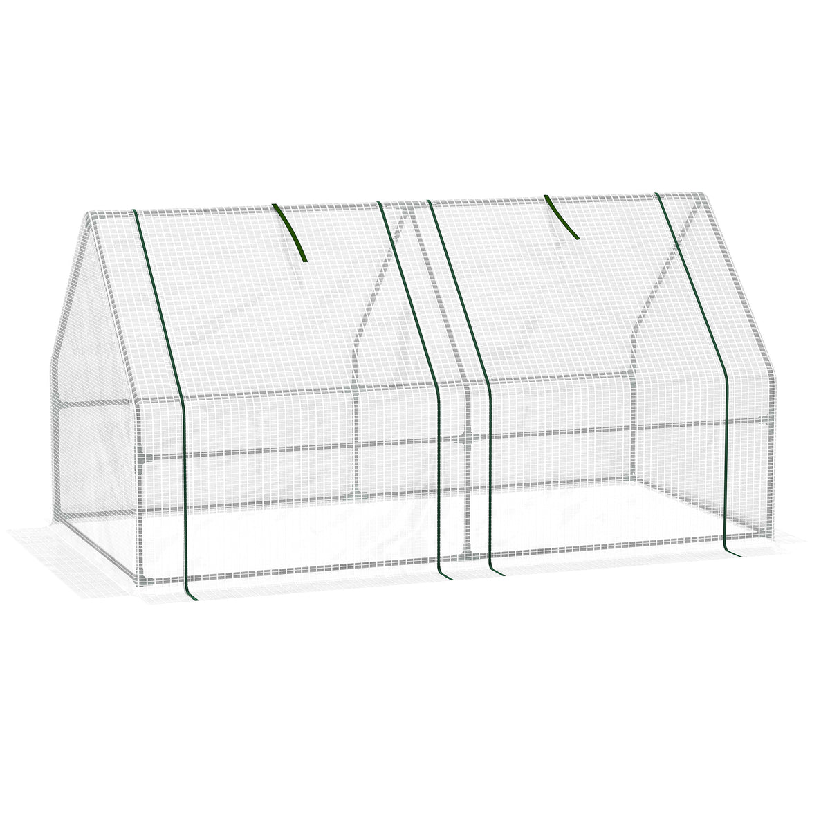 Portable Mini Greenhouse, Outdoor Garden with Large Zipper Doors and Water/UV PE Cover, 5.9' x 3' x 3', White