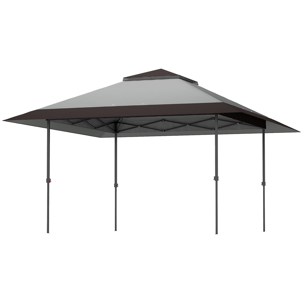 13' x 13' Pop Up Canopy Tent, UPF50+ Tents for Parties, Height Adjustable, with Wheeled Carry Bag and 4 Sand Bags, Gray