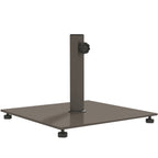 Square Patio Umbrella Base, 29 lbs Metal Umbrella Stand Base with Adjustable Foot Pads, Heavy Duty Patio Umbrella Holder for 1.5"/1.9" Umbrella Poles for Outdoor, Lawn, Poolside, Brown
