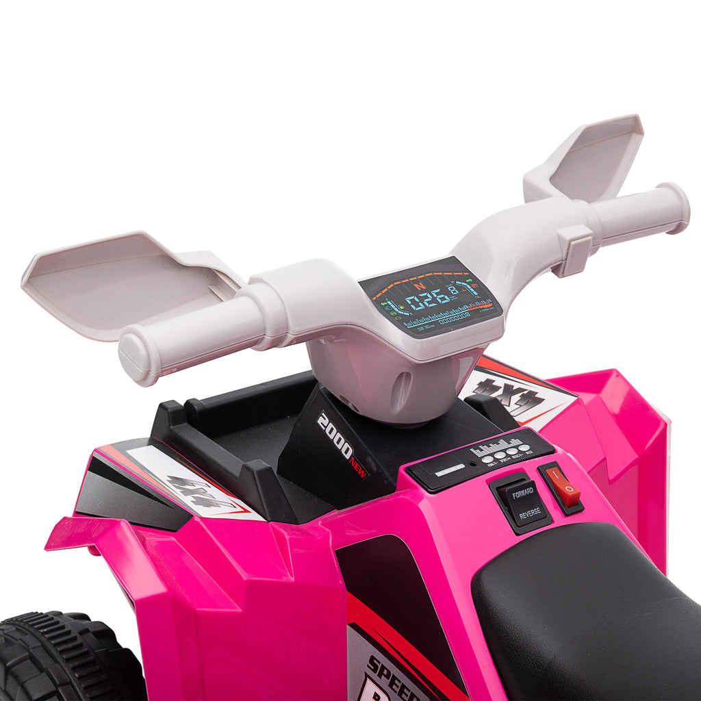 6V Electric Toy Car with Forward Backward, Wear-Resistant Wheels for Ages 18-36 Months, Pink