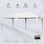 10' x 19.2' Outdoor Gazebo Pop Up Canopy Party Tent with Carrying Bag, White
