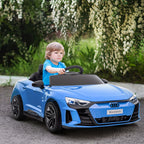 Electric Car for Kids, 12V Licensed RS E-tron GT 3.1 MPH Kids Ride on Car, Ride-on Toy with Remote Control, 4 Suspension Wheels, Horn, Music, Lights, for Boys and Girls, Blue