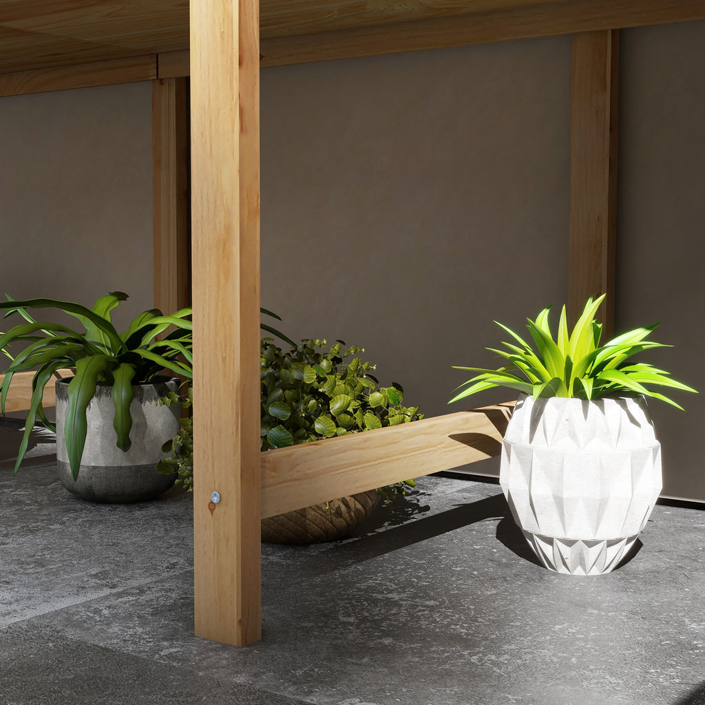 Wooden Raised Garden Bed, Large Elevated Planter Box with Legs, Bed Liner and Drain Holes, 7.4' x 1.8' x 2.6', Natural