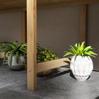 Wooden Raised Garden Bed, Large Elevated Planter Box with Legs, Bed Liner and Drain Holes, 7.4' x 1.8' x 2.6', Natural