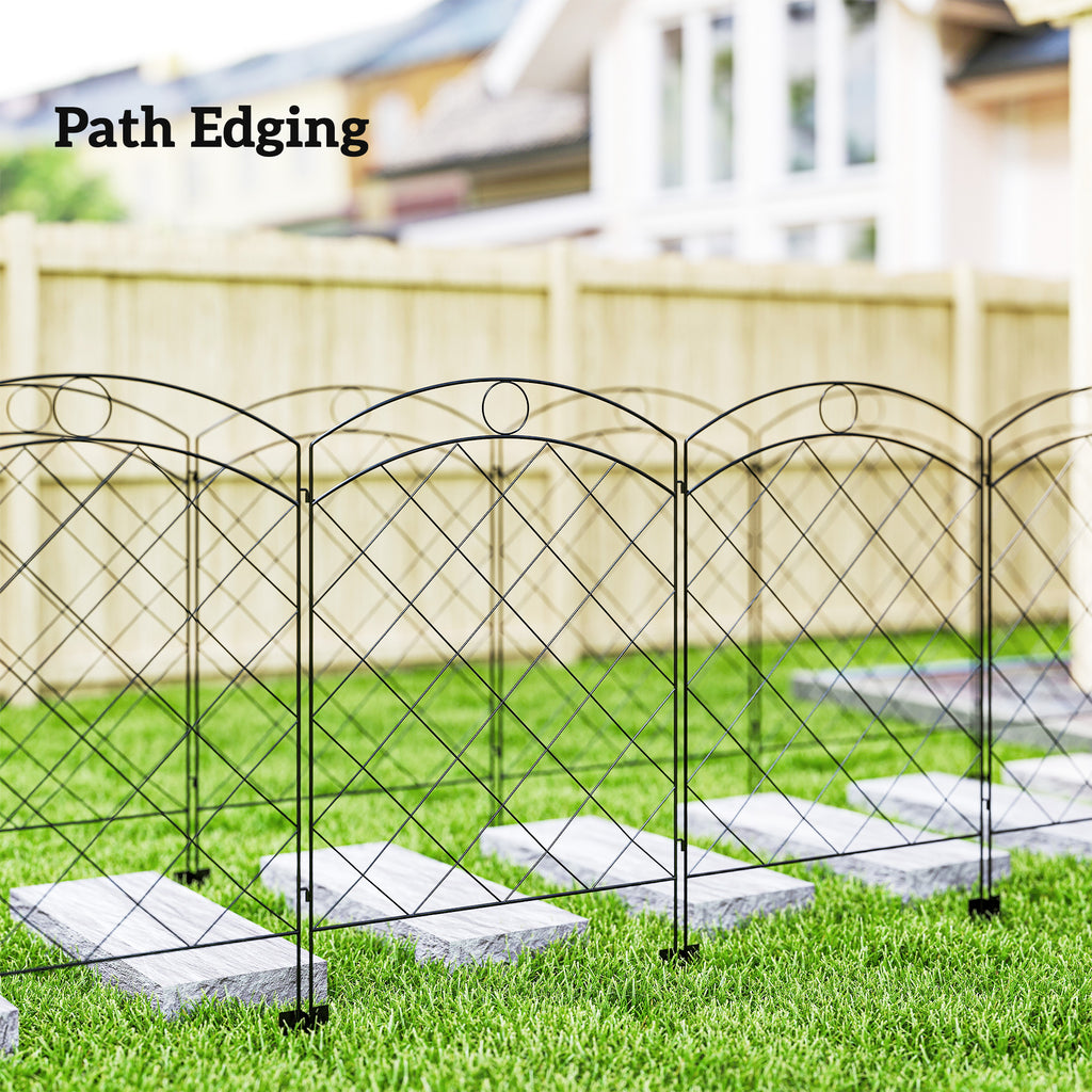 4 Pack Garden Fencing for Yard, Decorative Fence Panels as Flower Edging, Circle