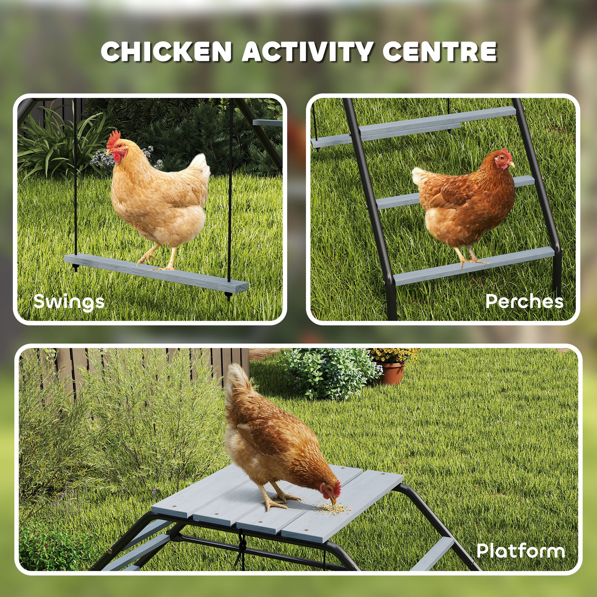 Chicken Coop Perches with Adjustable Swing, 10 Roosting Bars, for Backyard, Farm