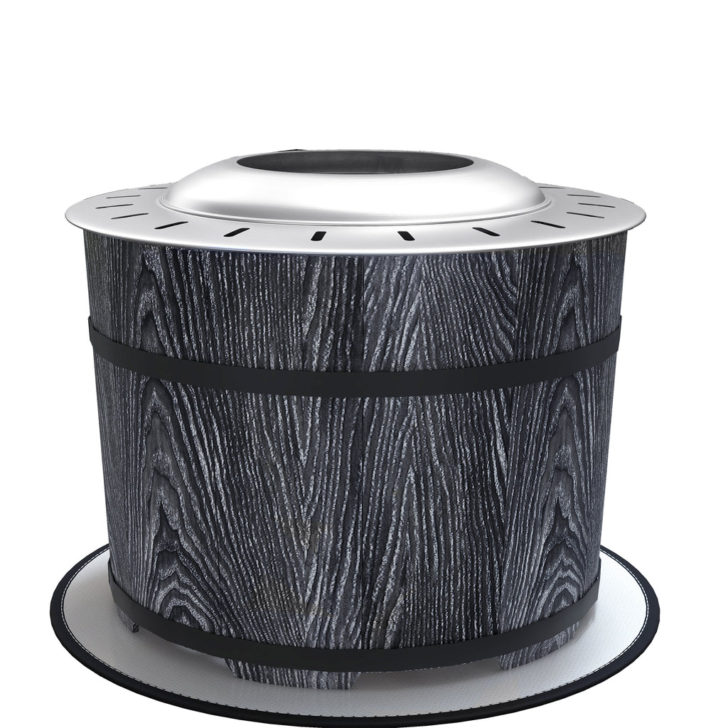 Smokeless Fire Pit, Portable Camping Bonfire Stove with Mat for Backyard, Patio, Picnic, Magnesium Oxide, Black