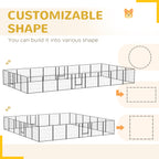 24 Panel Dog Playpen for Small and Medium Dogs with Lockable Door, 15.7' x 15.7' x 2.6'