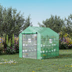 8' x 6' x 7' Temporary Greenhouse for Growing Flowers with Mesh Door & Windows Green